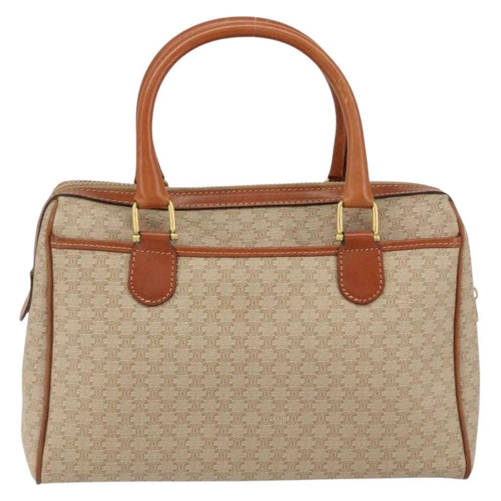 Celine Vintage Macadam Handbag Beige Canvas Good condition - Back View