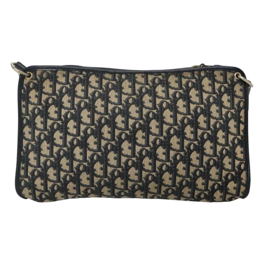 Christian Dior Vintage CD trotter Shoulder bag Navy Canvas Good condition - Back View