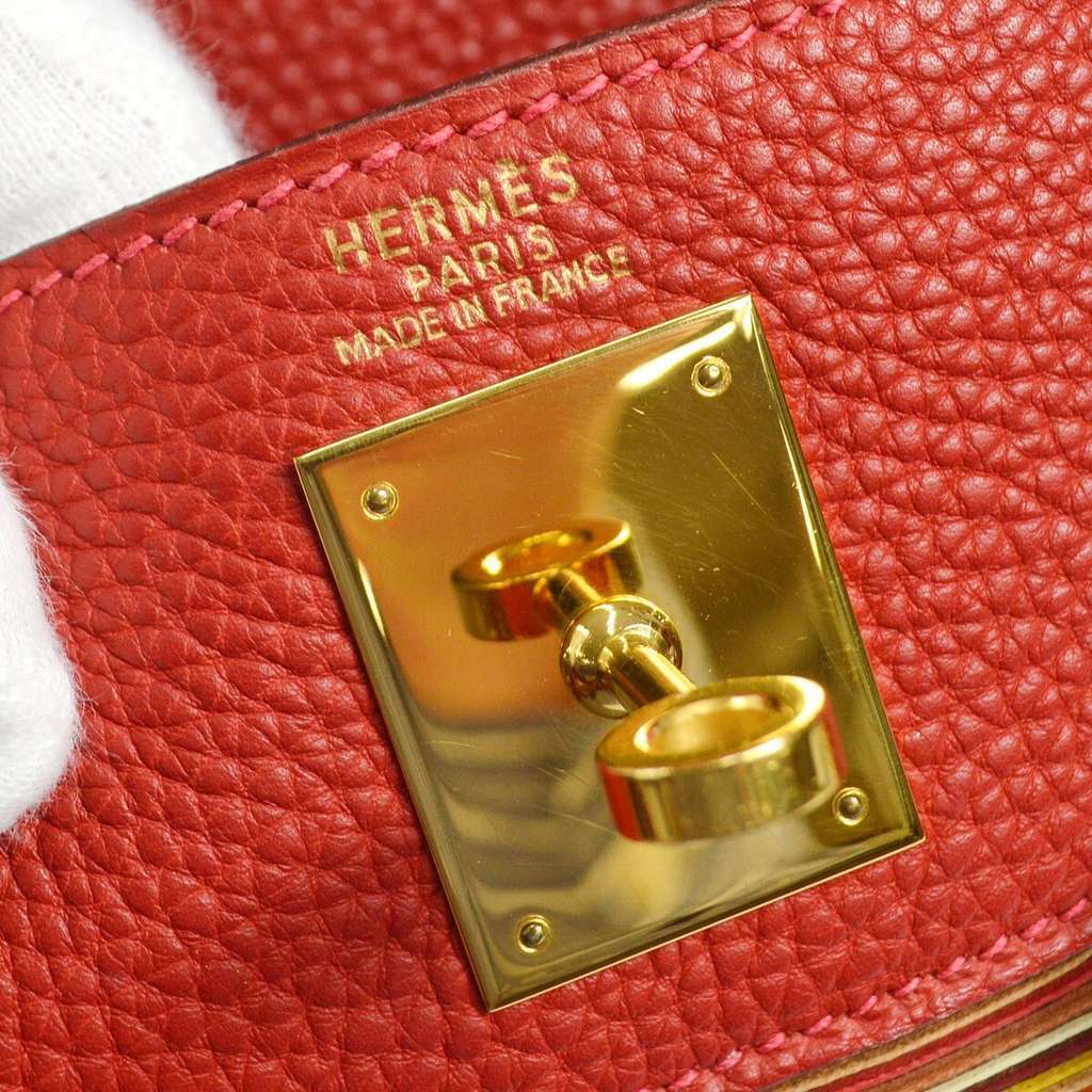 Hermès Kelly Handbag Red Leather Good condition - Model View