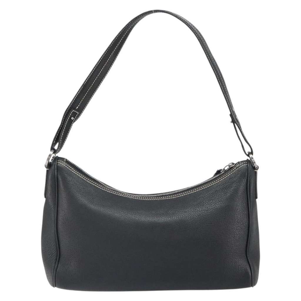 Salvatore Ferragamo Gancini Shoulder Bag Black Leather Good condition - Back View