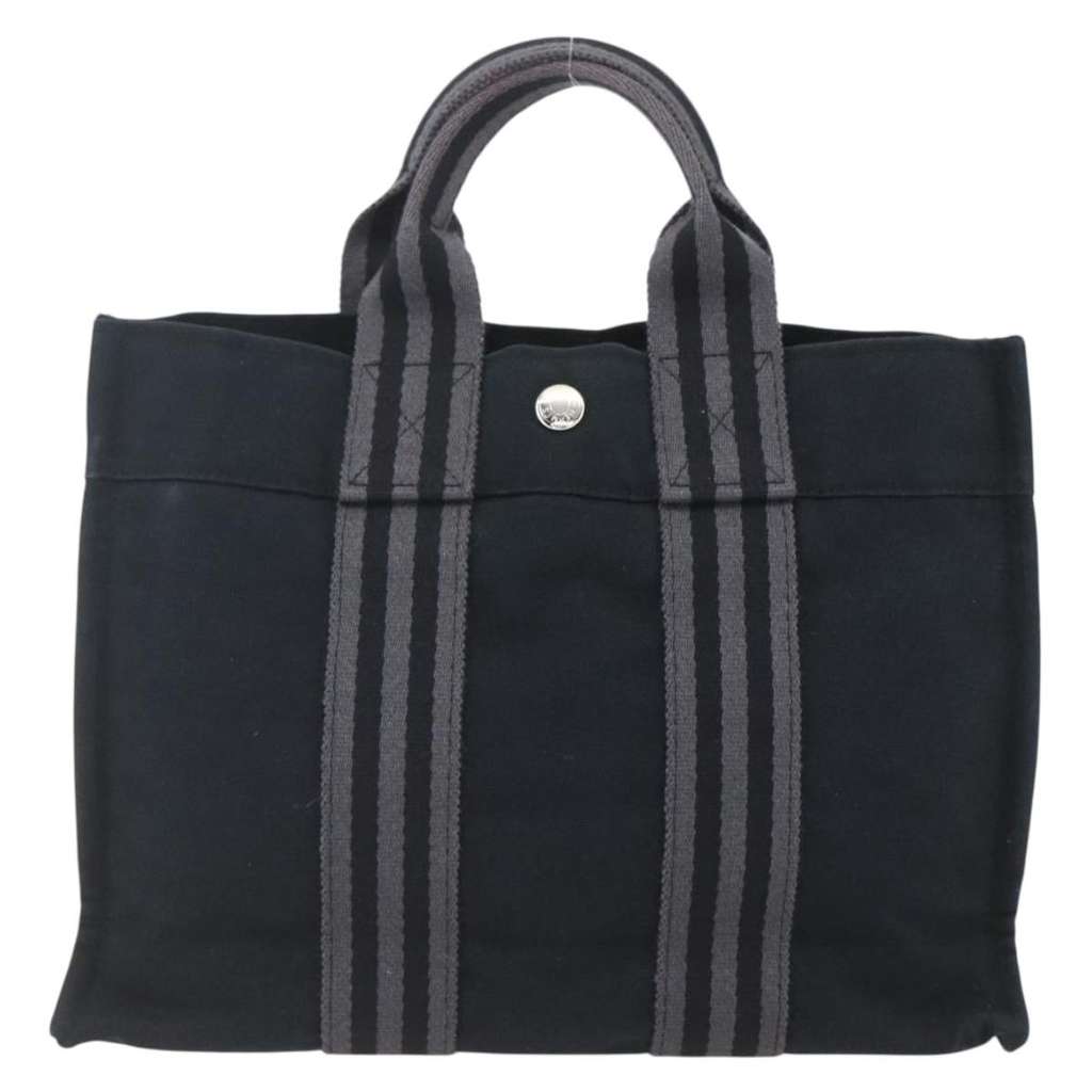 Hermès Fourre Tout Tote Black Canvas Good condition - Back View