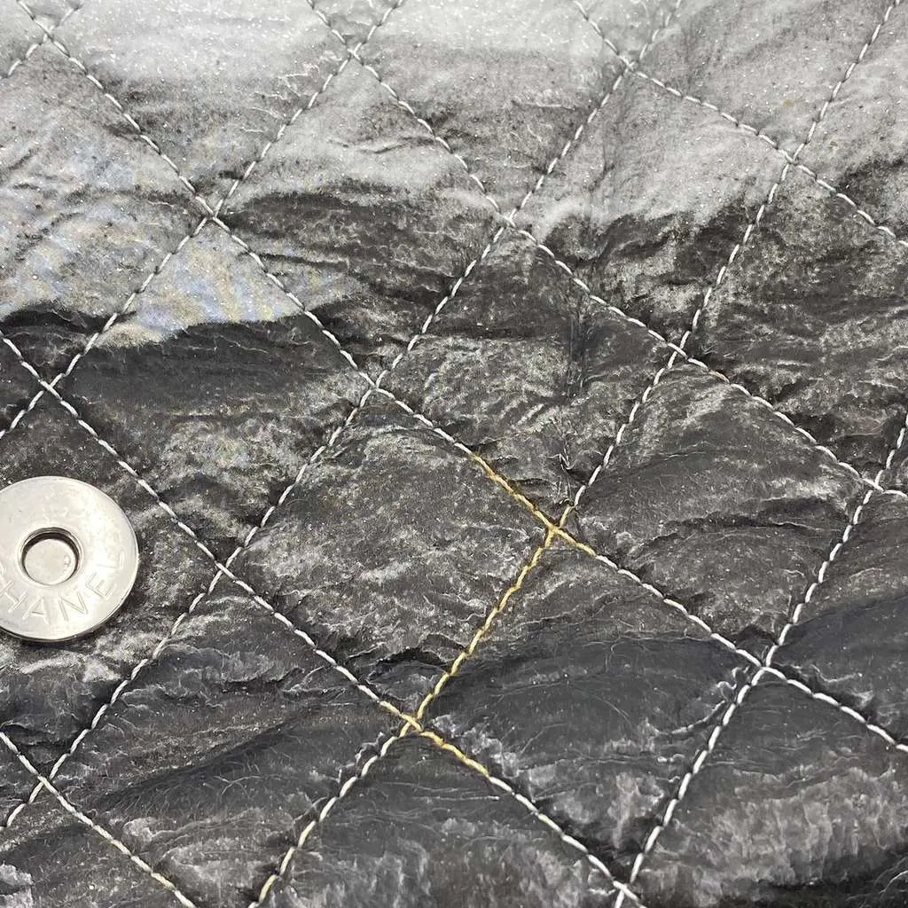 Chanel Melrose Degrade Flap Bag Silver Leather Good - Box View