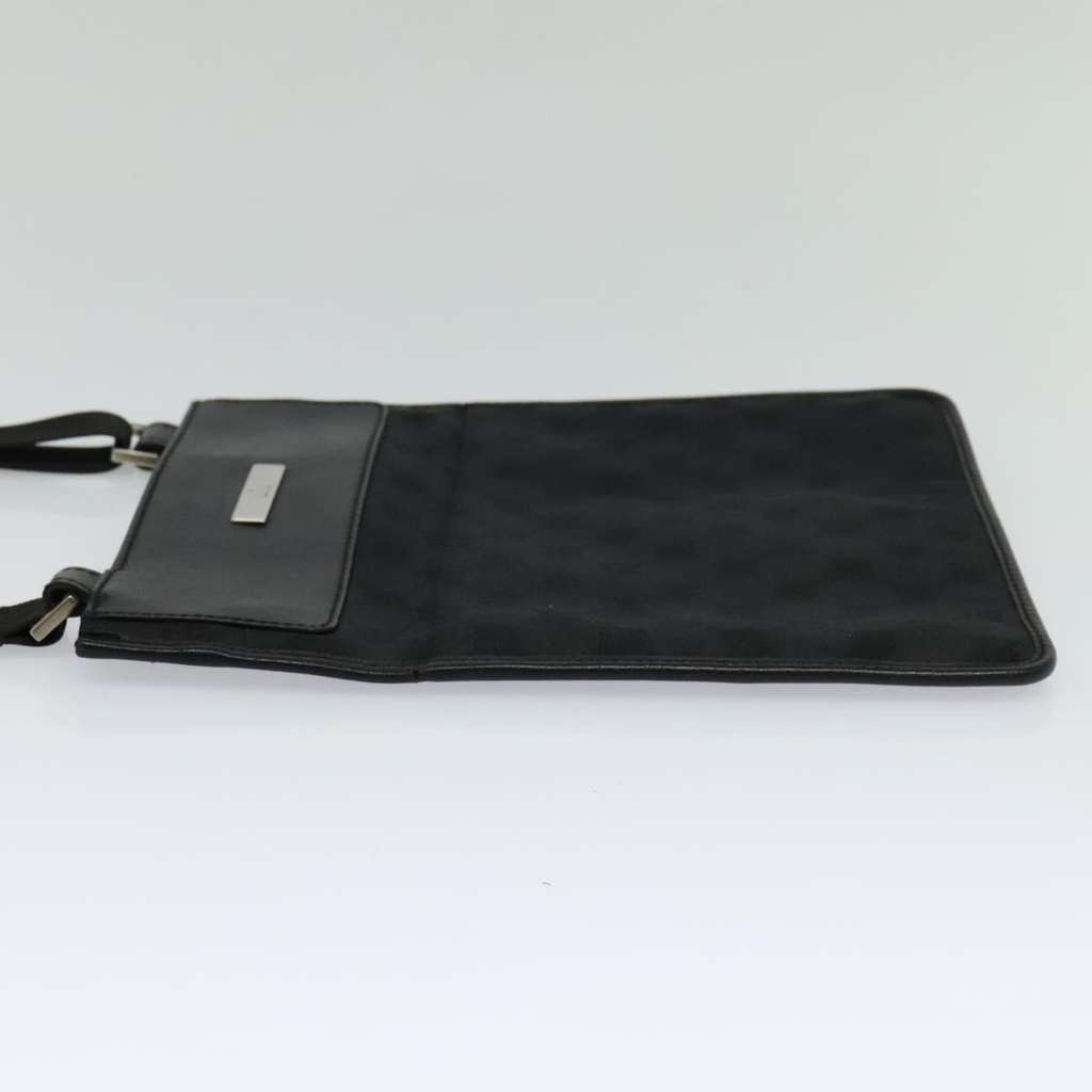 Gucci Vintage Flat Messenger Bag Black Canvas Good condition - Inside View