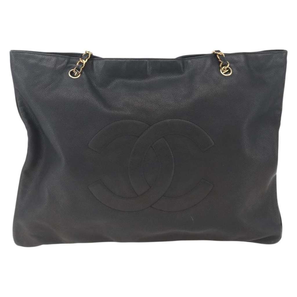 Chanel Grand Shopping Tote Black Leather Good condition - Back View