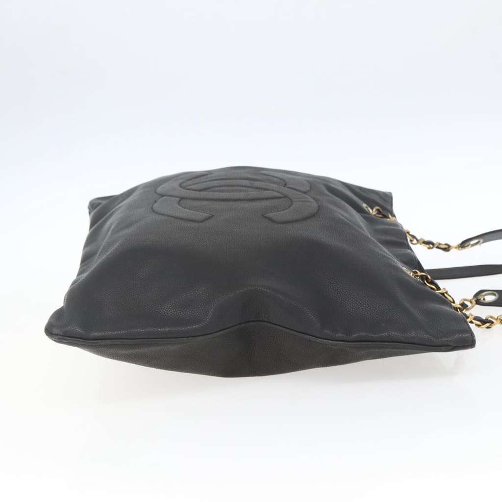 Chanel Grand Shopping Tote Black Leather Good condition - Box View