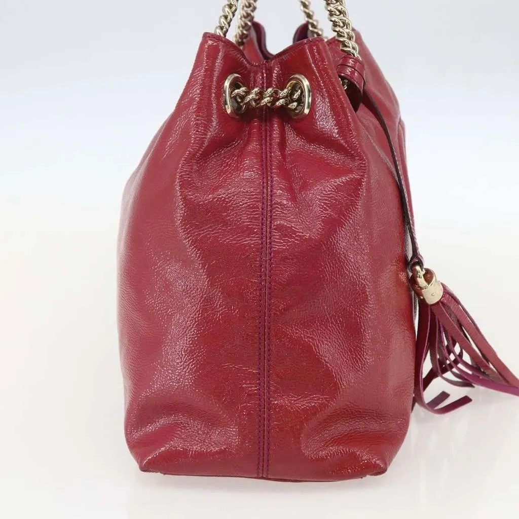 Gucci Soho Chain Strap Shoulder Bag Red Leather Good - Inside View