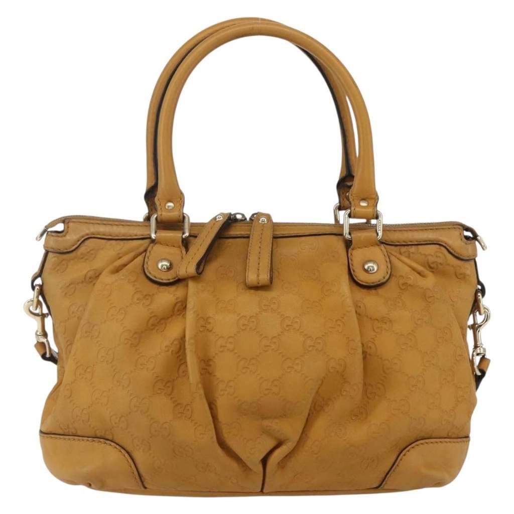 Gucci Sukey Top Handle Satchel Brown Leather Good condition - Back View