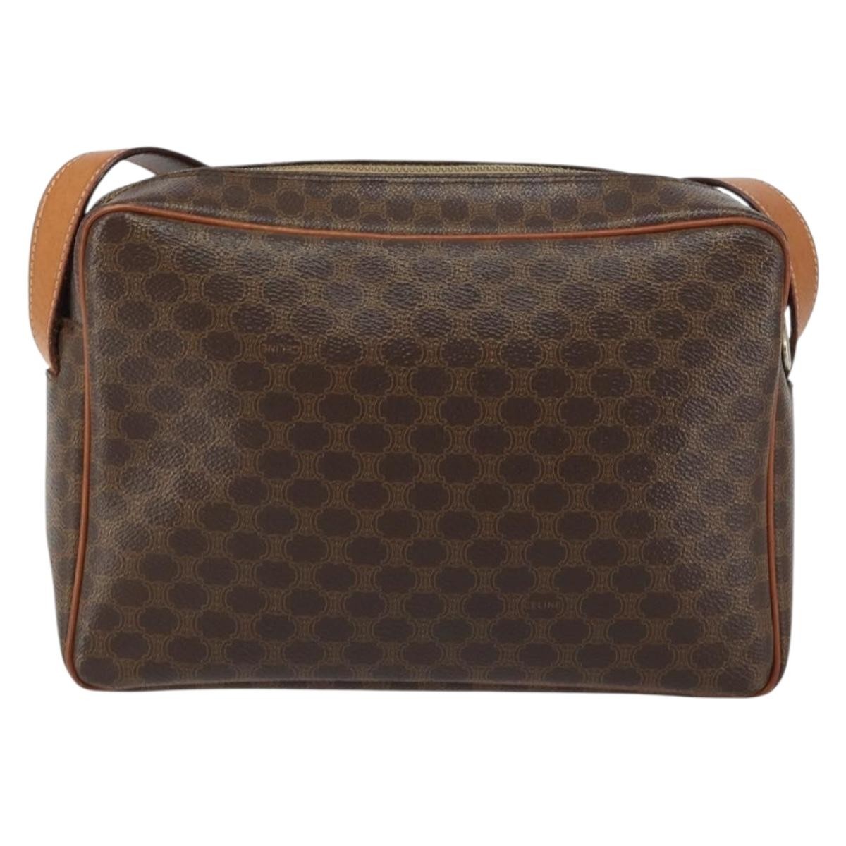 Celine Vintage Macadam Shoulder Bag Brown Canvas Good condition - Back View