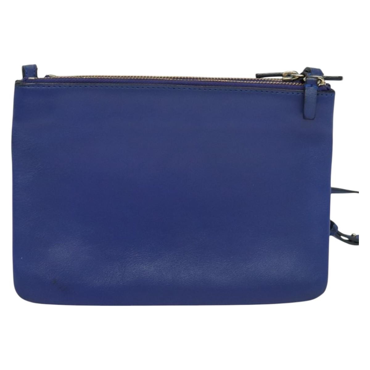 Celine Trio Crossbody Bag Blue Leather Good condition - Back View