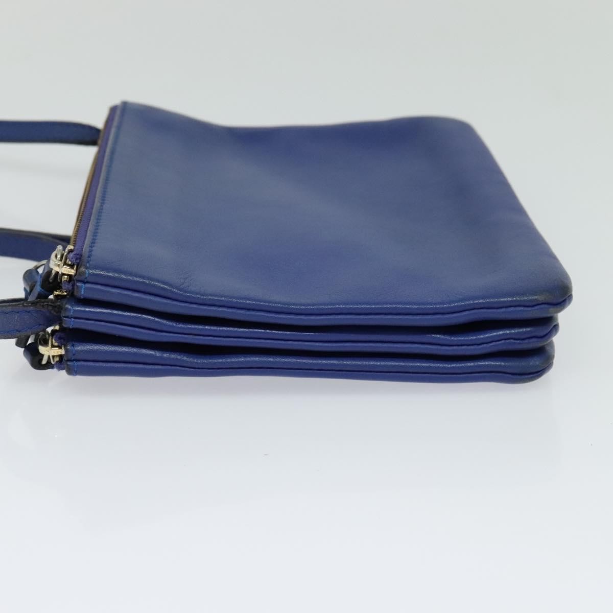 Celine Trio Crossbody Bag Blue Leather Good condition - Inside View