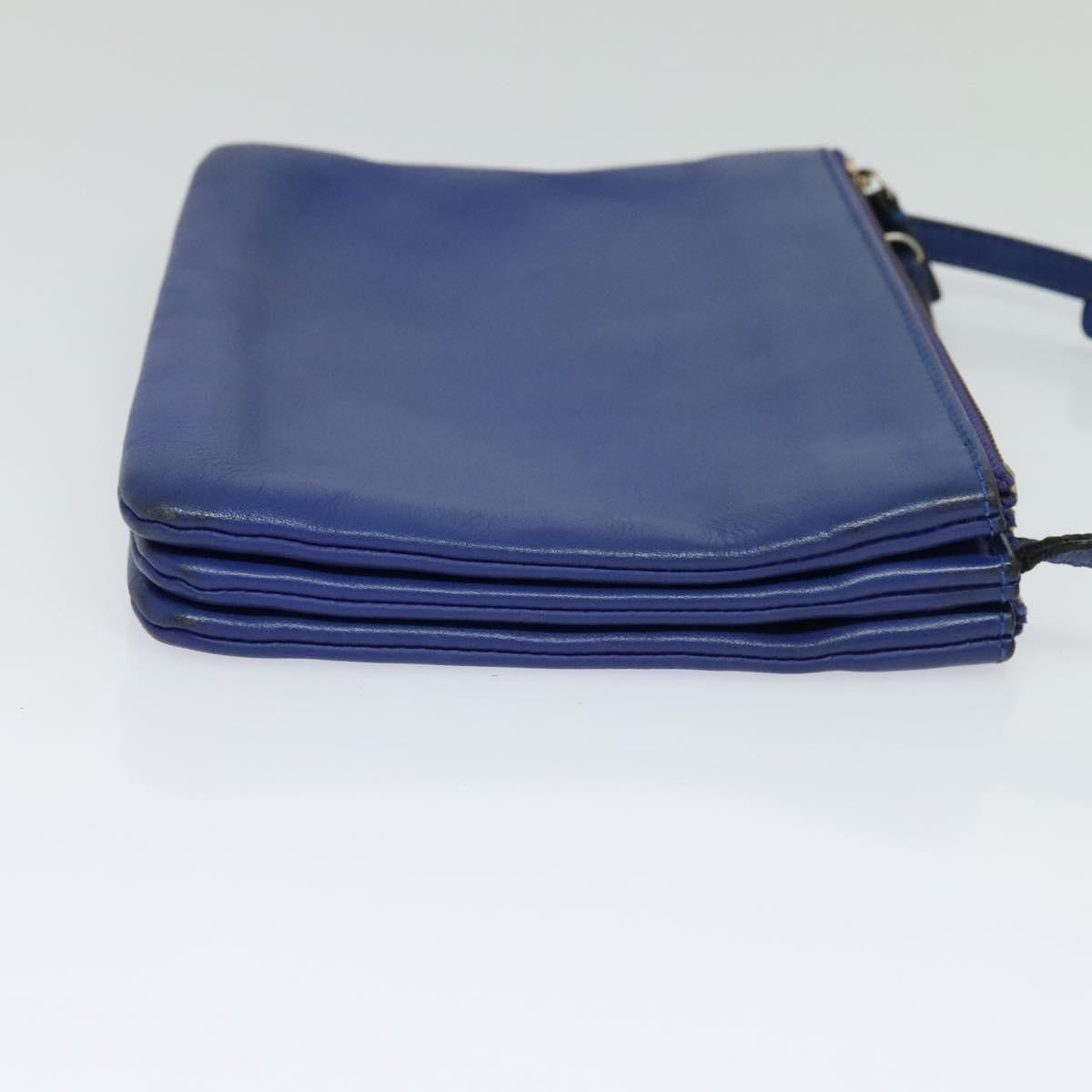 Celine Trio Crossbody Bag Blue Leather Good condition - Model View