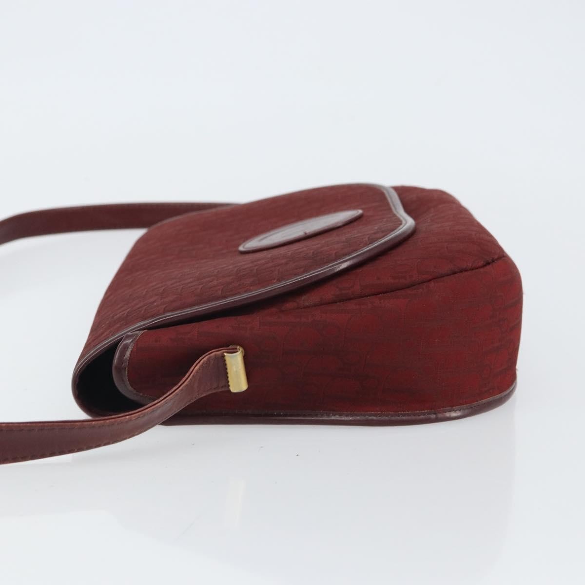 Christian Dior Vintage Trotter Flap Shoulder Bag Red Canvas Good condition - Model View