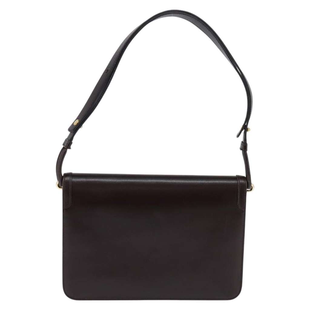 Christian Dior Flap Shoulder Bag Brown Leather Good condition - Back View