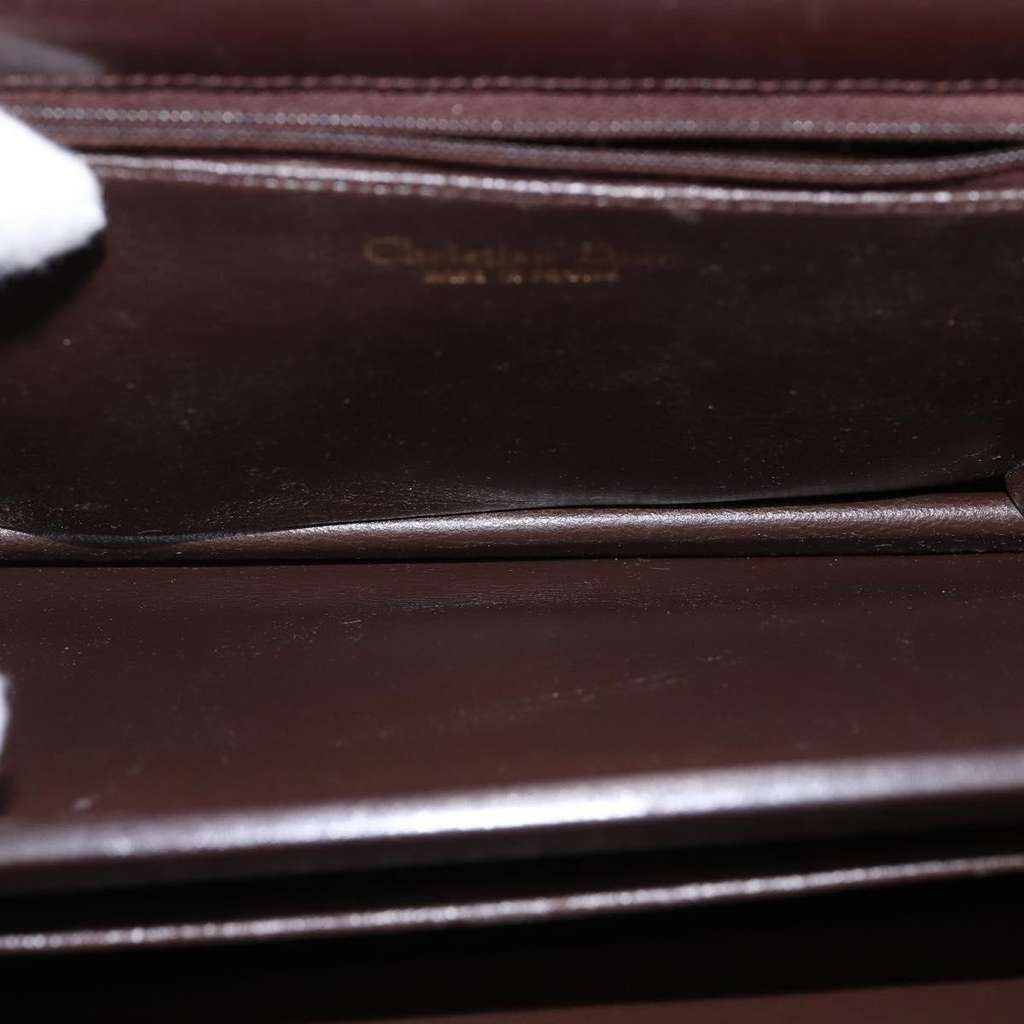 Christian Dior Flap Shoulder Bag Brown Leather Good condition - Box View
