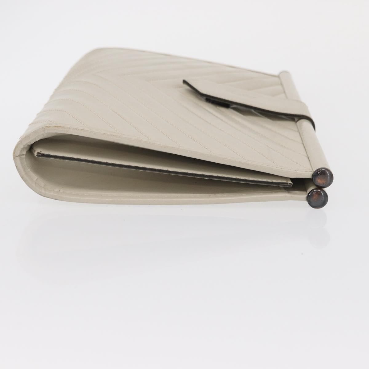 Saint Laurent Vintage Clutch White Leather Good condition - Inside View