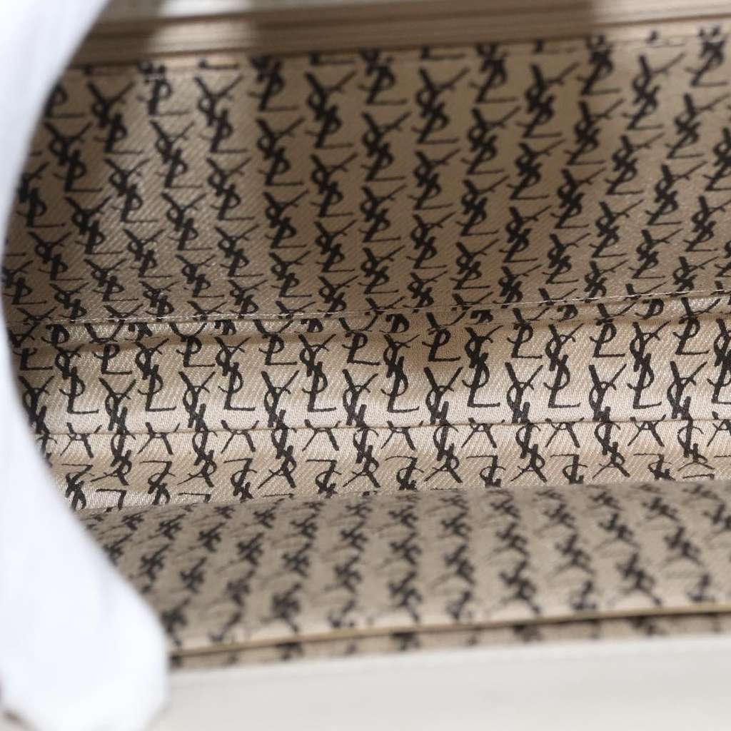 Saint Laurent Vintage Clutch White Leather Good condition - Box View