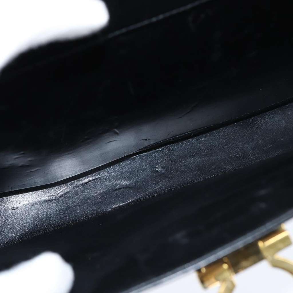 Salvatore Ferragamo Gancini Convertible Top Handle Bag Black Leather Good condition - Box View