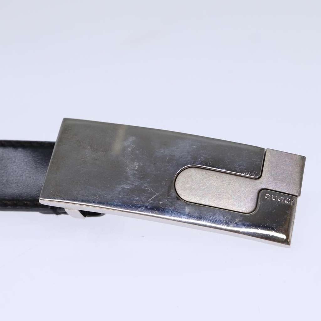 Gucci G Buckle Belt Black Leather Good condition - Inside View