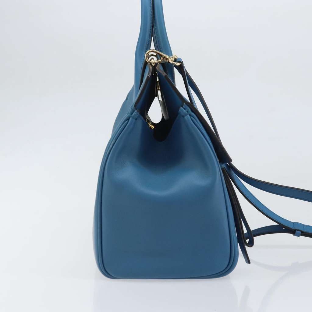 Salvatore Ferragamo Studio Satchel Blue Leather Good condition - Model View