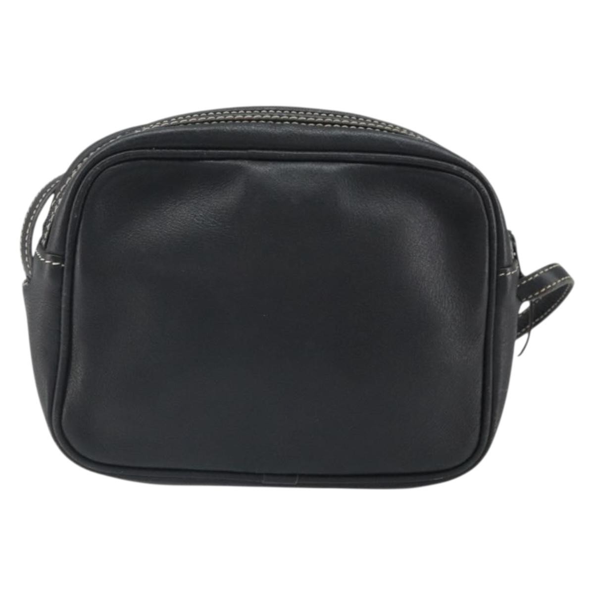 Christian Dior Vintage CD Logo Shoulder Bag Black Leather Fair condition - Back View