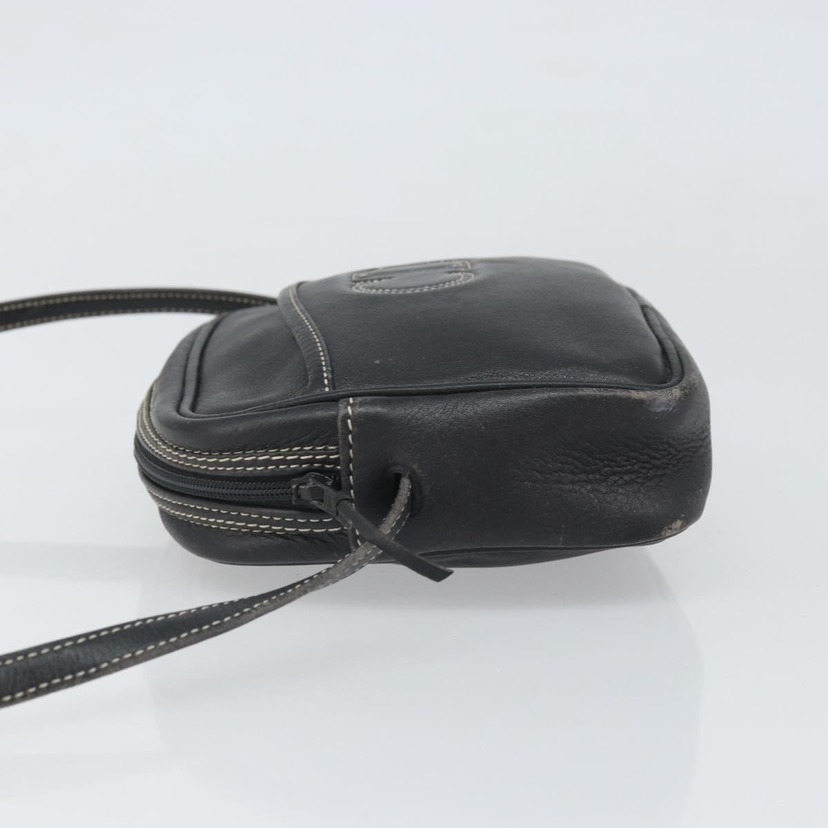 Christian Dior Vintage CD Logo Shoulder Bag Black Leather Fair condition - Model View