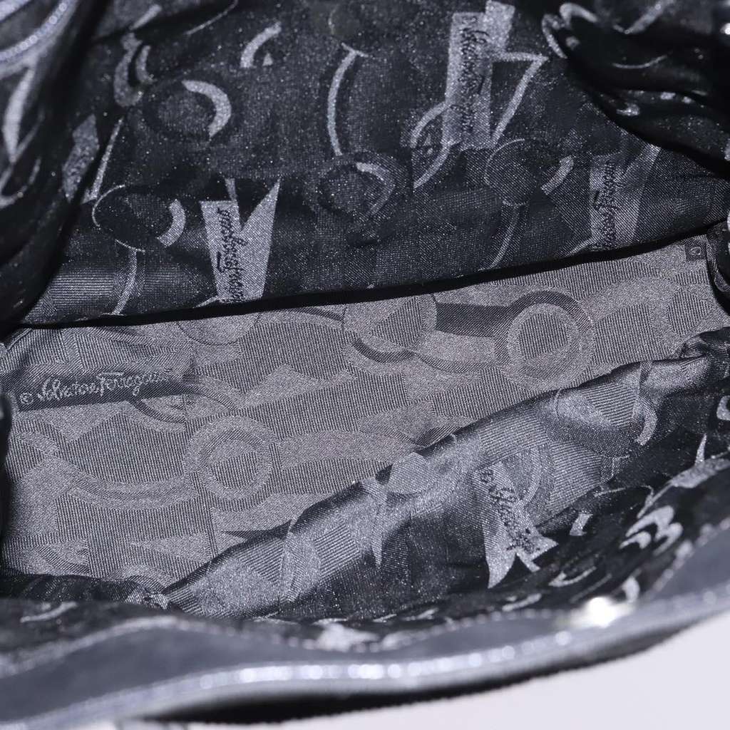 Salvatore Ferragamo Vala Shoulder Bag Black Canvas Good condition - Box View