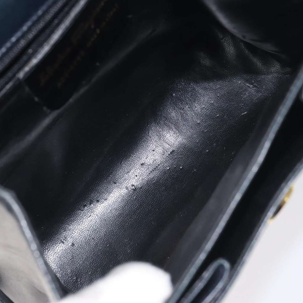 Salvatore Ferragamo Vintage Handbag Black Leather Good condition - Box View