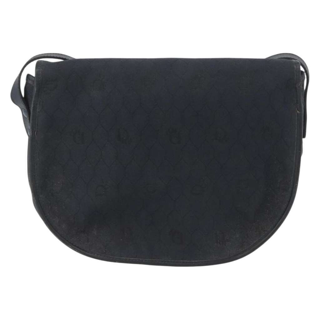 Christian Dior Vintage Honeycomb Flap Crossbody Bag Black Canvas Good condition - Back View