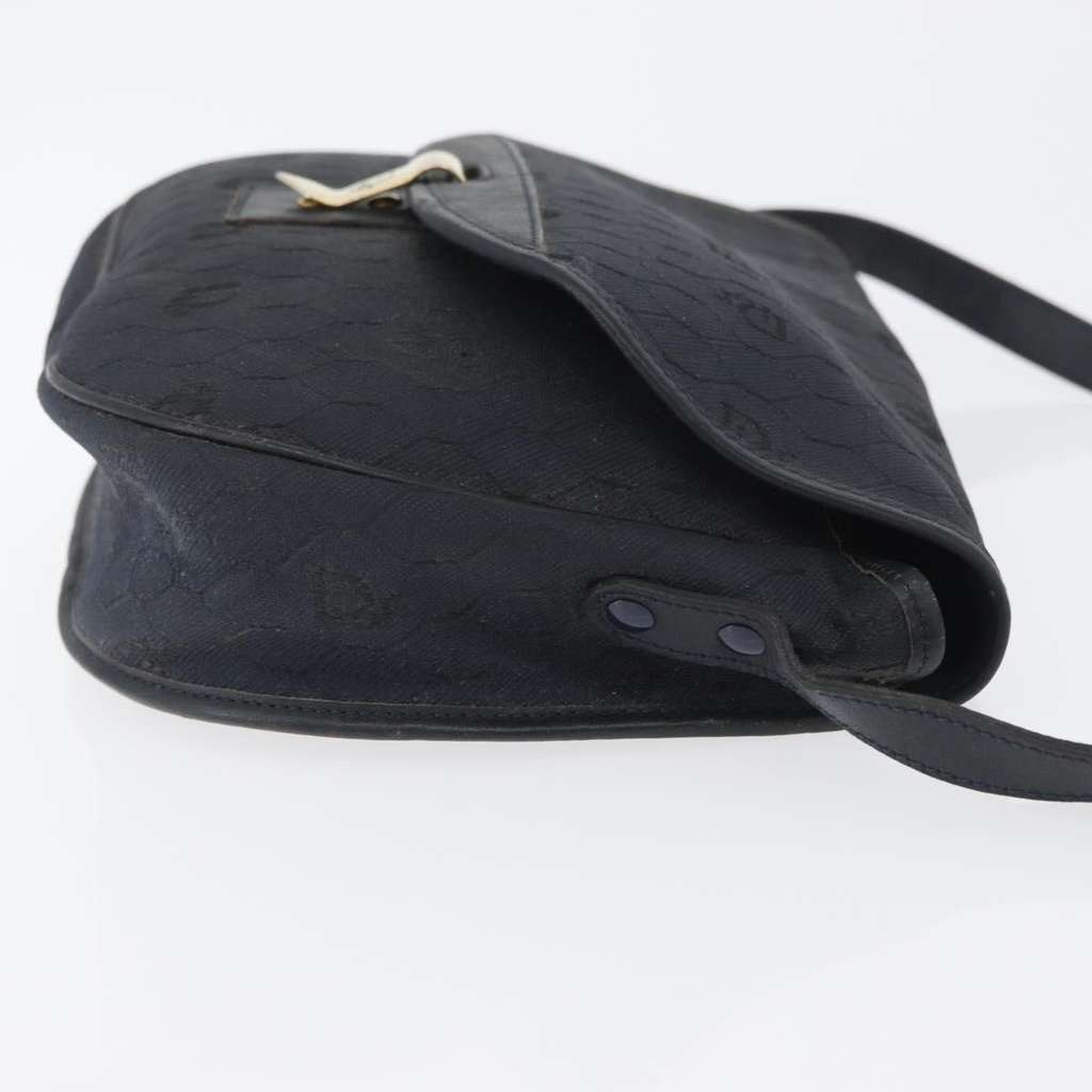 Christian Dior Vintage Honeycomb Flap Crossbody Bag Black Canvas Good condition - Inside View