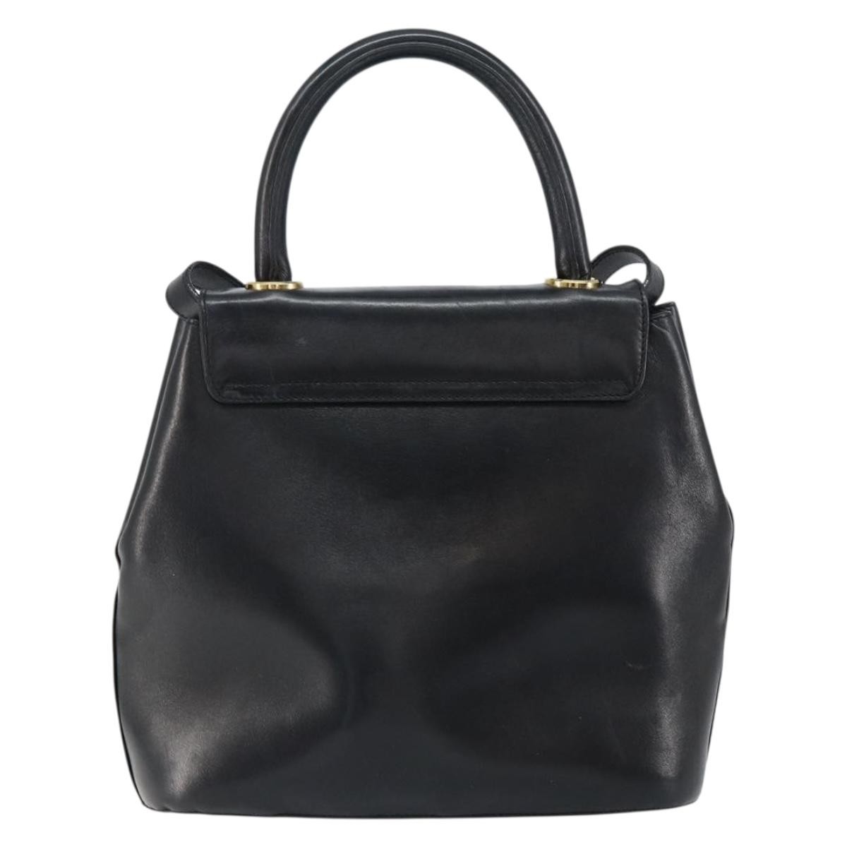 Salvatore Ferragamo Vintage Handbag Black Leather Good condition - Back View