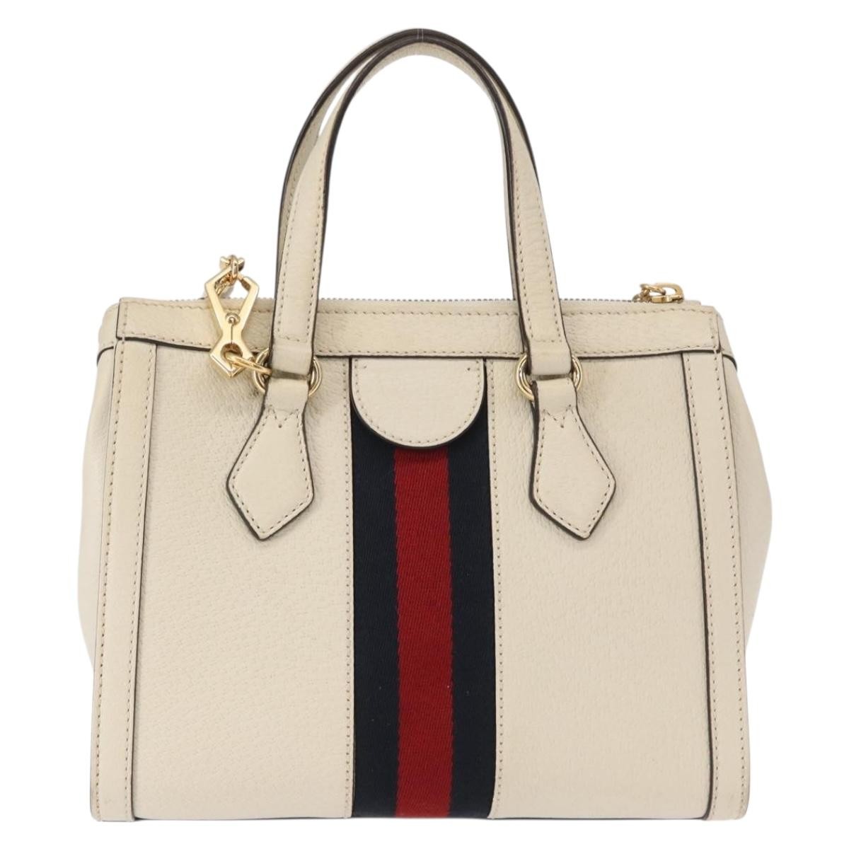 Gucci Ophidia Top Handle Tote White Leather Good condition - Back View