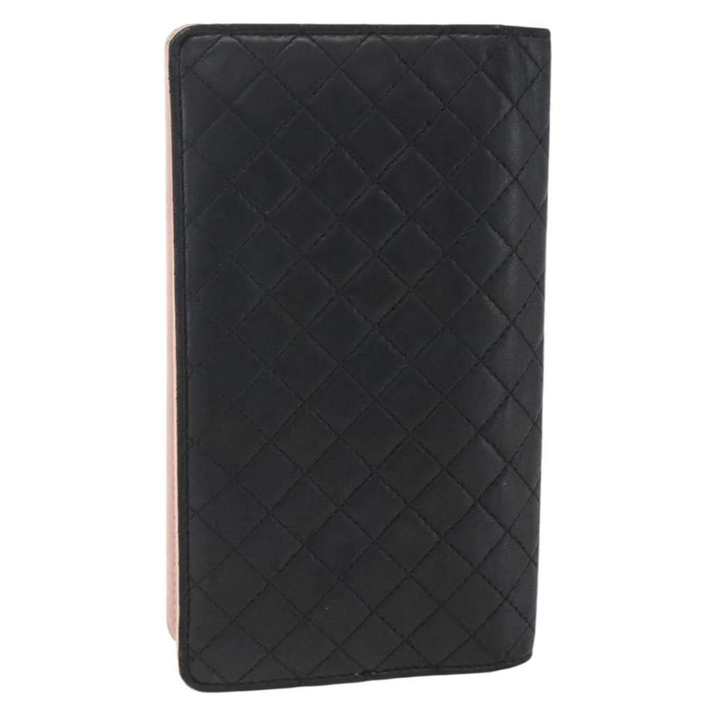 Chanel Vintage CC Bifold Wallet Black Leather Good condition - Back View