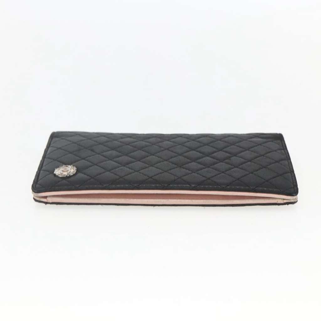 Chanel Vintage CC Bifold Wallet Black Leather Good condition - Inside View
