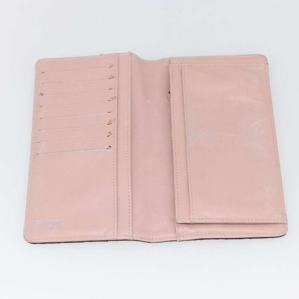 Chanel Vintage CC Bifold Wallet Black Leather Good condition - Box View