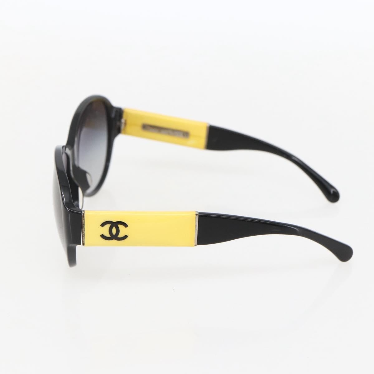 Chanel Logo CC Sunglasses Yellow Plastic Good condition - Model View