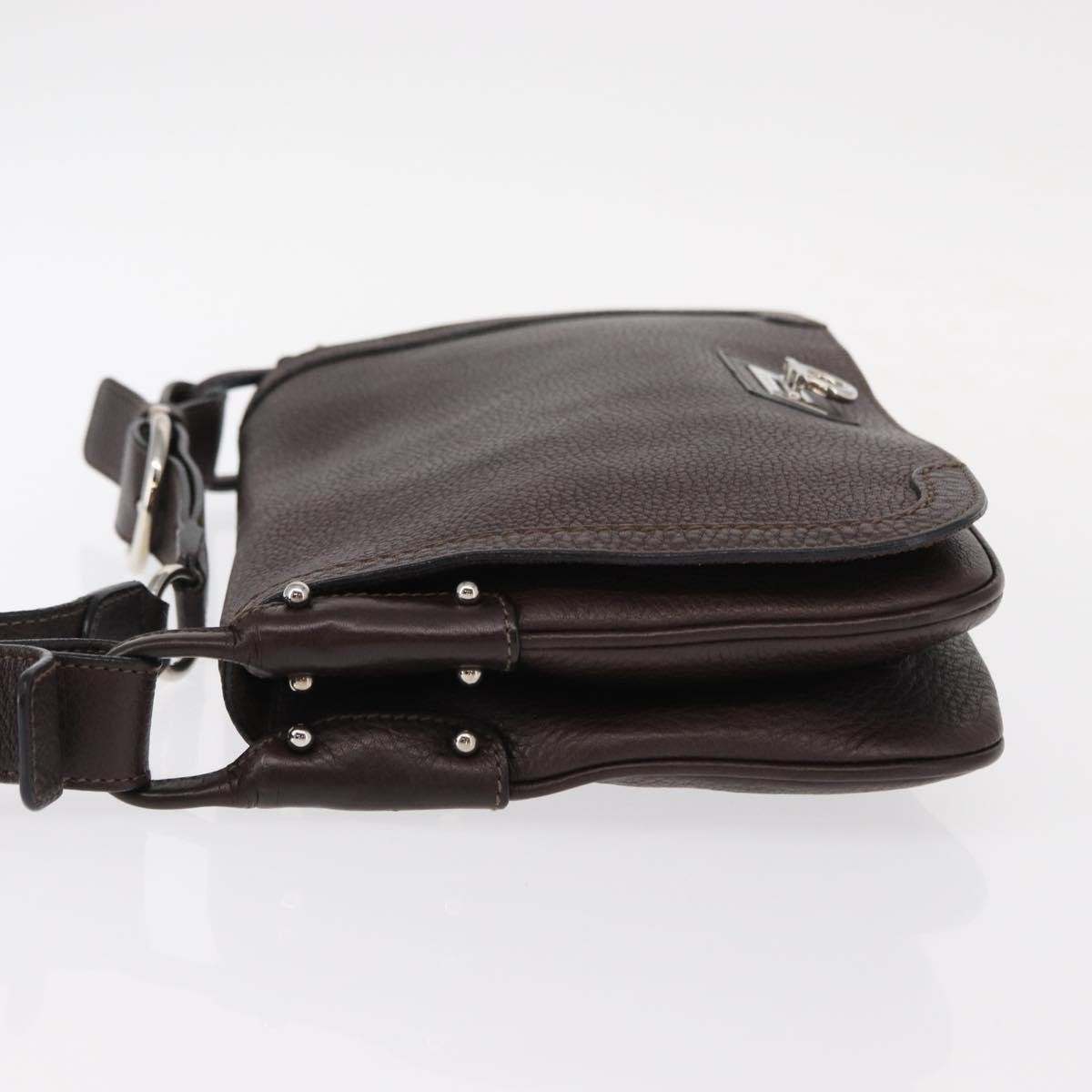 Salvatore Ferragamo Gancini Shoulder Bag Brown Leather Good condition - Model View