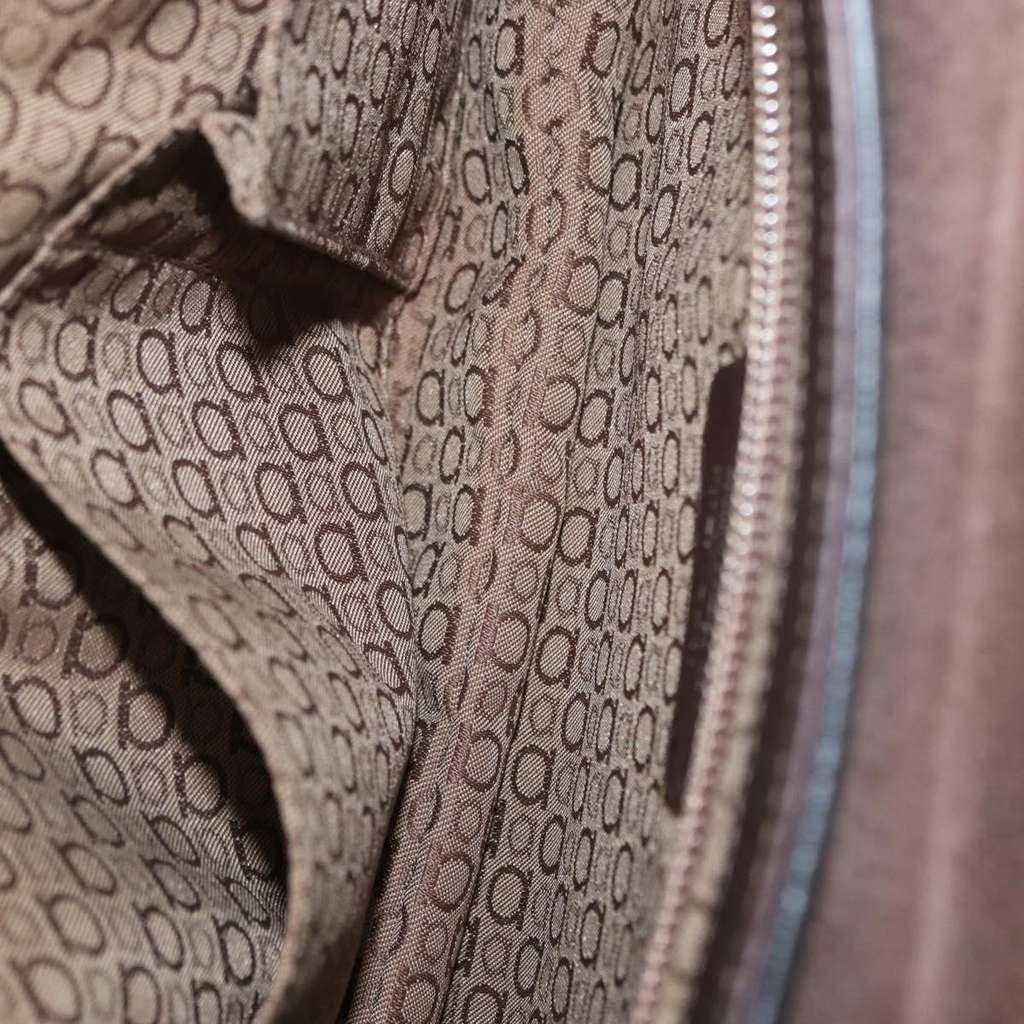 Salvatore Ferragamo Gancini Shoulder Bag Brown Leather Good condition - Box View