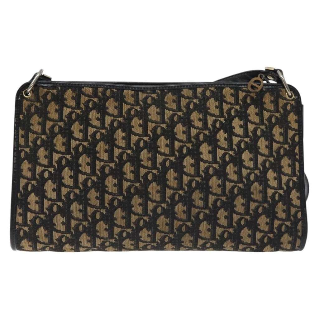 Christian Dior Vintage Trotter Shoulder Bag Navy Canvas Good condition - Back View