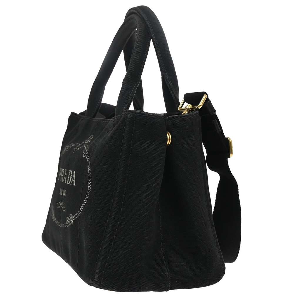 Prada Canapa Convertible Tote Black Canvas Good condition - Inside View