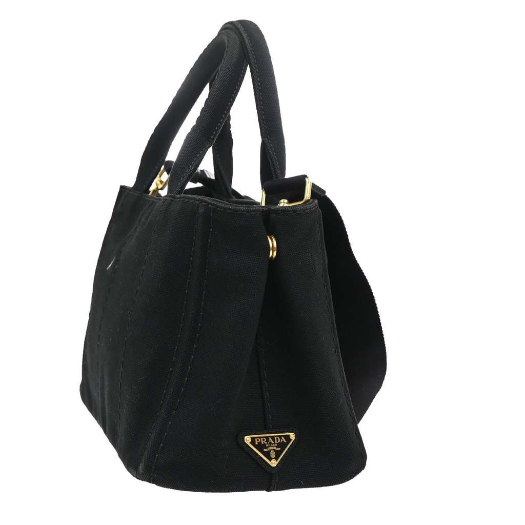 Prada Canapa Convertible Tote Black Canvas Good condition - Model View