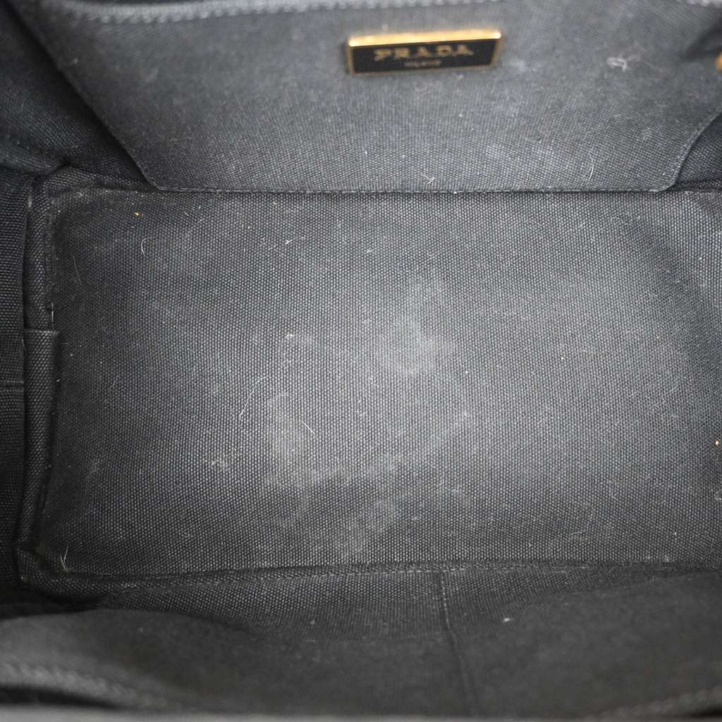 Prada Canapa Convertible Tote Black Canvas Good condition - Box View