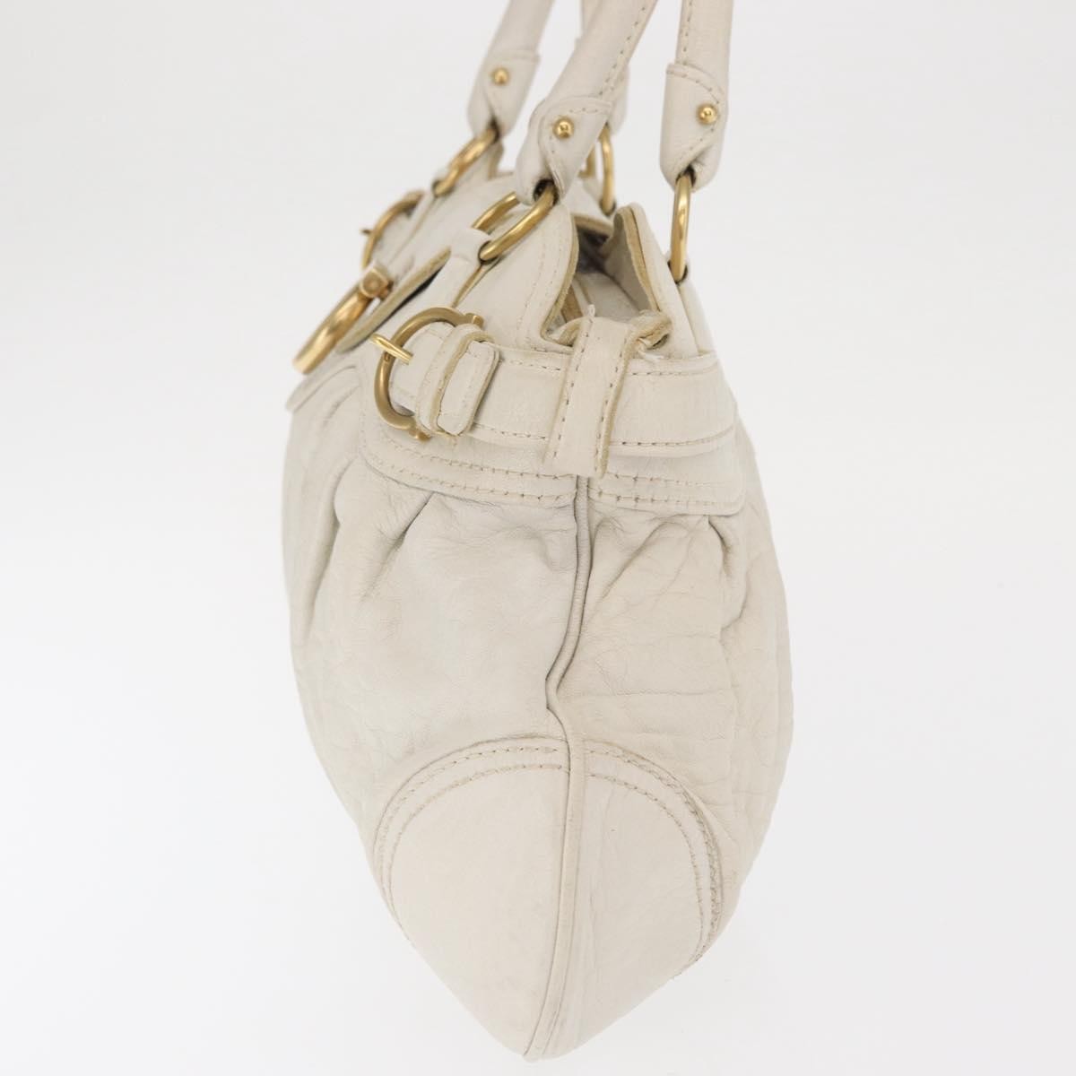 Salvatore Ferragamo Gancini handbag White Leather Good condition - Inside View