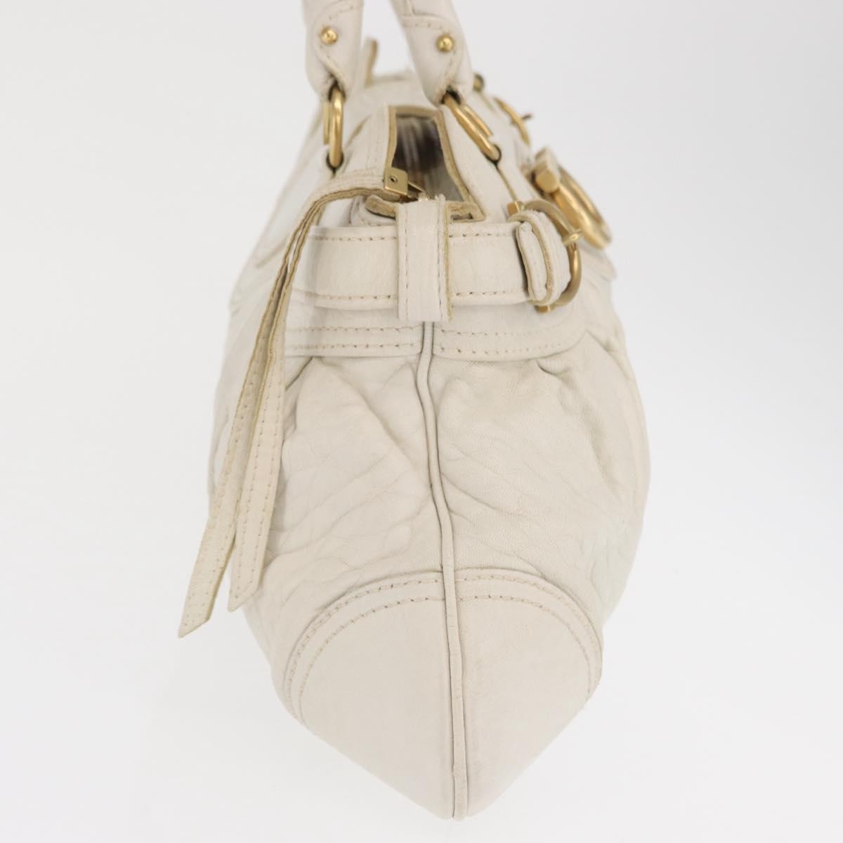 Salvatore Ferragamo Gancini handbag White Leather Good condition - Model View