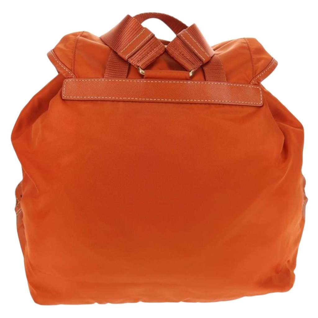 Prada Vela Double Front Pocket Backpack Orange Good condition - Back View