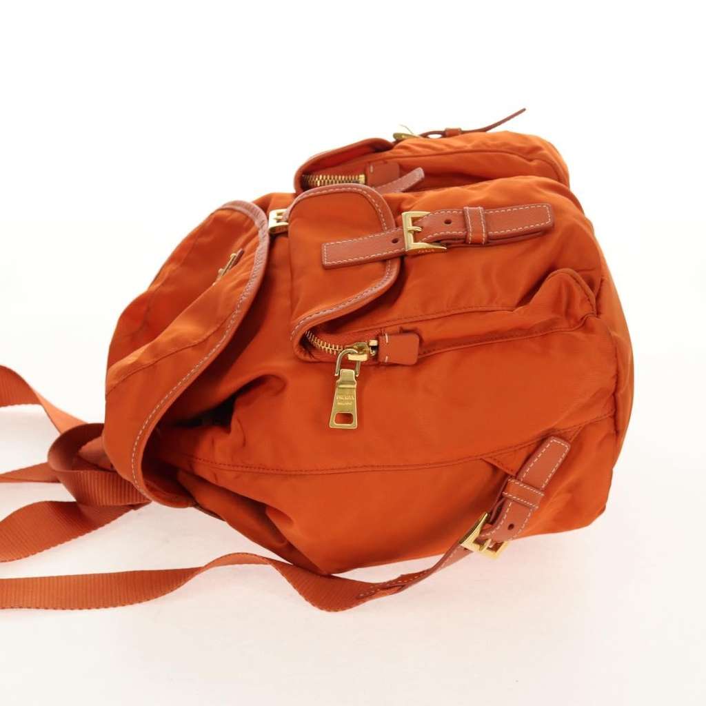 Prada Vela Double Front Pocket Backpack Orange Good condition - Inside View