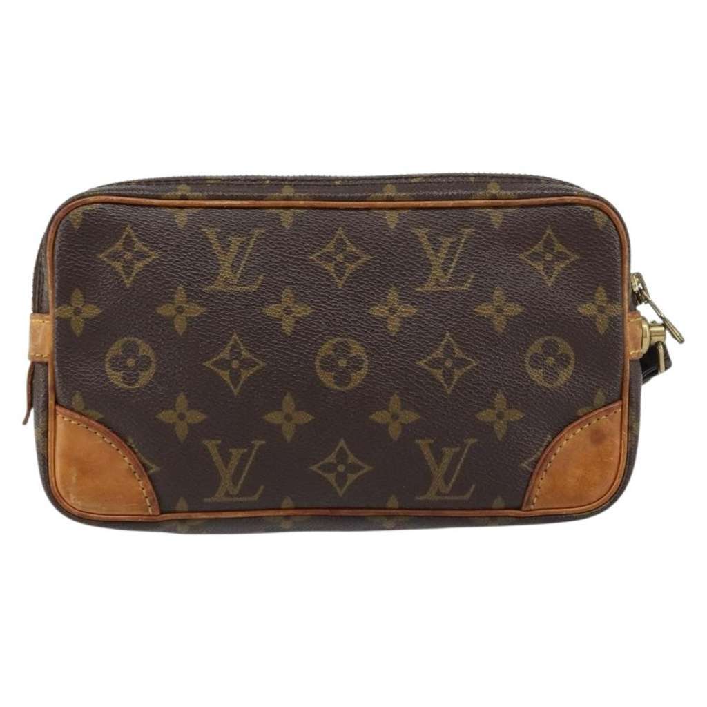 Louis Vuitton Marly Dragonne Clutch Brown Canvas Good condition - Back View