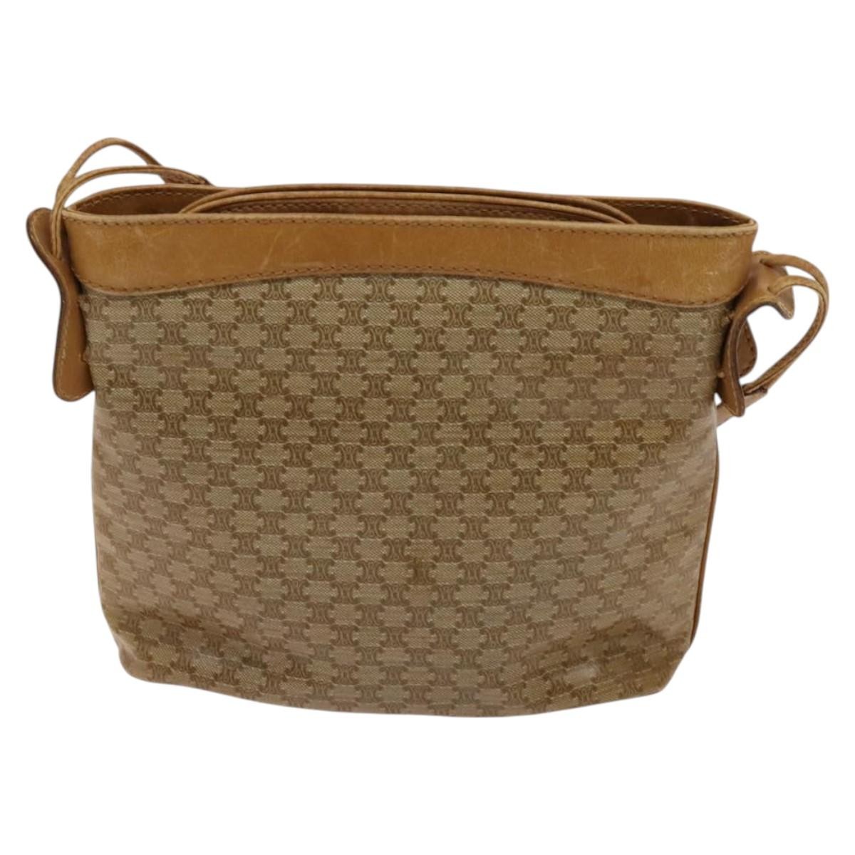 Celine Macadam Shoulder Bag Beige Canvas Good condition - Back View