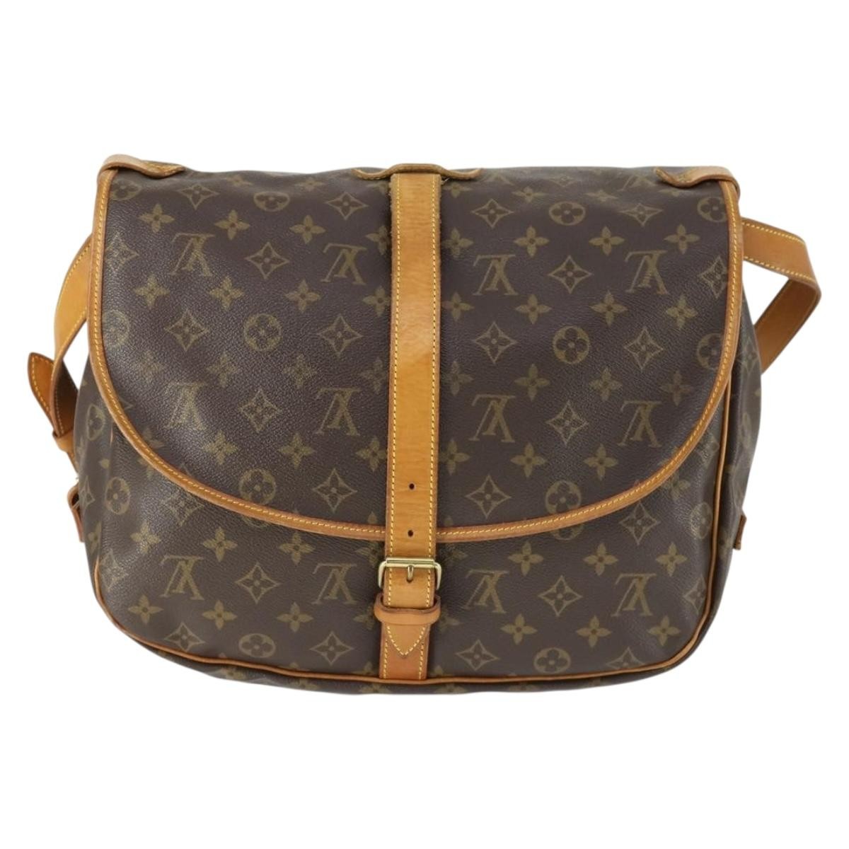 Louis Vuitton Saumur Handbag Brown Canvas Good condition - Back View