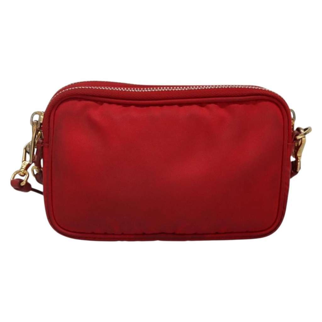 Prada Double Zip Shoulder Bag Red Good condition - Back View