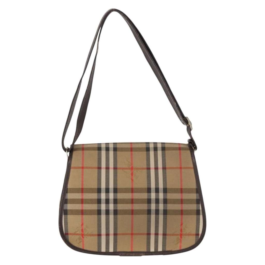 Burberry Nova check Shoulder bag Beige Canvas Good condition - Back View